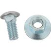 Bumper Bolt with Conical Keps Hex Nut; Polished Stainless Steel Capped Head; 3/4" Diameter; 3/8-16" x 1"; Zinc Plated