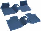 1961-64 Chevrolet Bow Tie Rubber Floor Mat Set; w/o Console; Dark Blue; 2 Piece; Front And Rear